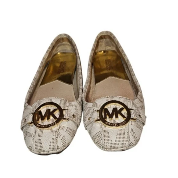 Michael Kors MK Flats Loafers Shoes Women's Size 7.5 Vanilla - Picture 3 of 12